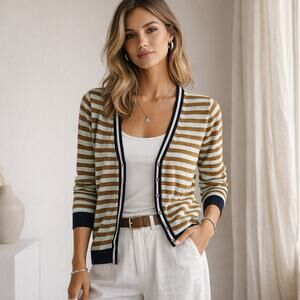 J.Crew V Neck Lightweight Knit Cardigan Multicolor Small